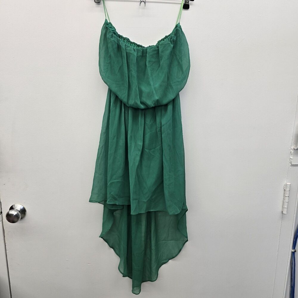 Strapless Tube Top Size Medium Green  With Mesh Like Overlay (A34)